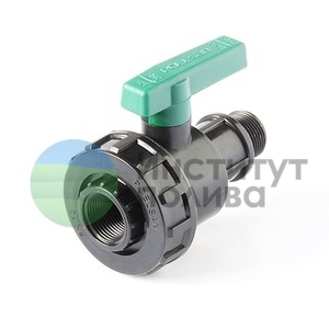 Кран шaровый 3/4" х 1" НР-ВР компрессионный, зелёный, 4/128 шт./упак. ("POELSAN", пр-во Турция)