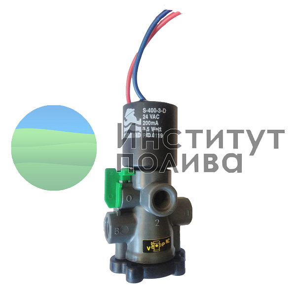 Соленоид S-400-3W-24VAC-D-NC-BB Red/Blue, 200mA, 3,5Watt с базой (пр-во "BERMAD", Израиль)