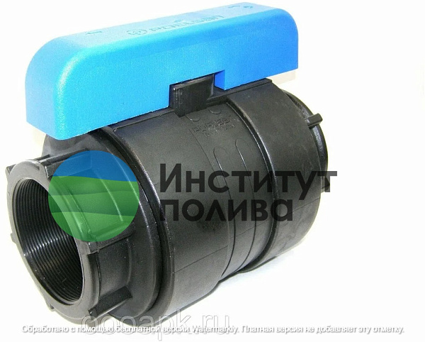 Кран шaровый 2" ВР-ВР компрессионный, синий, 2/28 шт./упак. ("POELSAN", пр-во Турция)