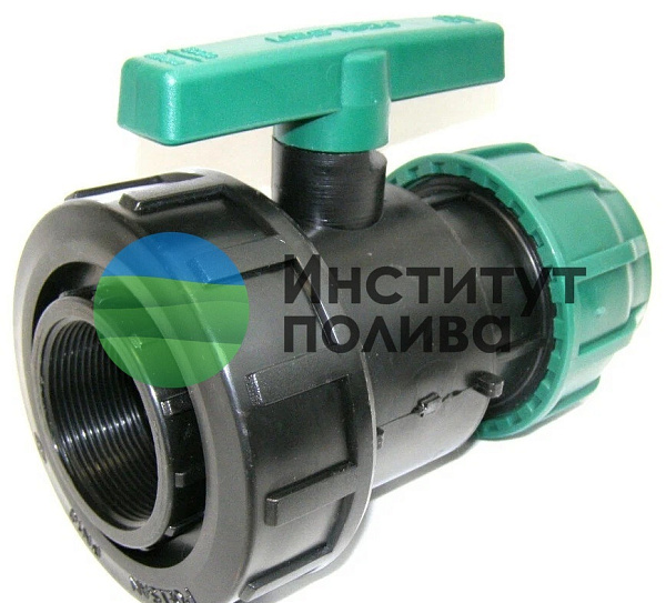 Кран шaровый Ф 63 х 1 1/2"ВР компрессионный, 2/20 шт./упак. ("POELSAN")