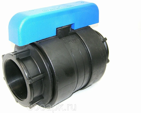Кран шaровый 3" ВР-ВР компрессионный, синий, 1/8 шт./упак. ("POELSAN", пр-во Турция)