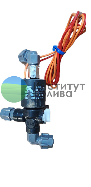 Соленоид S-390-3W-24VAC-D-NO Red/Orange, 130mA, 2,2Watt, с базой (пр-во "BERMAD", Израиль)