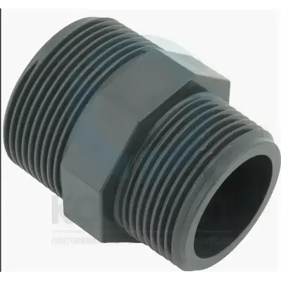 Ниппель ПВХ 1/2" х 1/2", PVC-U PN16 (пр-во "COMER", Италия)